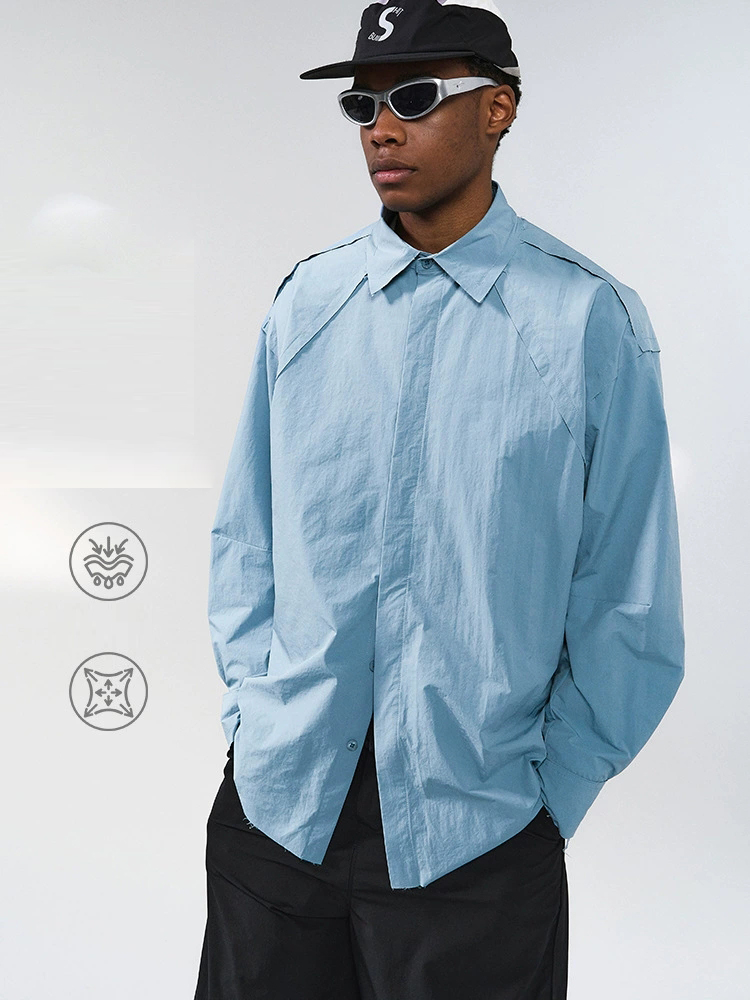 30代メンズファッション 速乾機能付き長袖シャツ 全3色 秋の新作