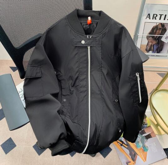 30代メンズファッション メンズ ノーカラー ボンバージャケット