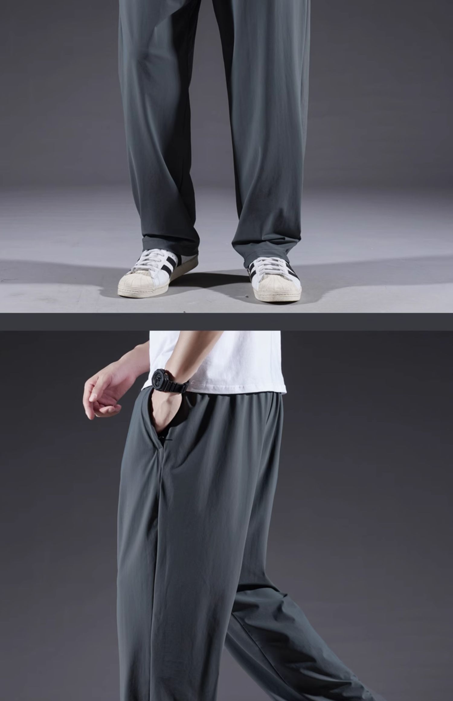 30代メンズファッション 超軽量ドレープワイドパンツ