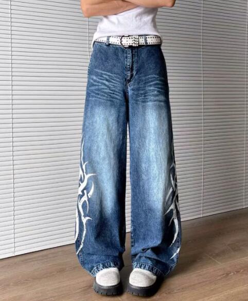 30代メンズファッション メンズ ワイドデニムパンツ ゆったりストレート
