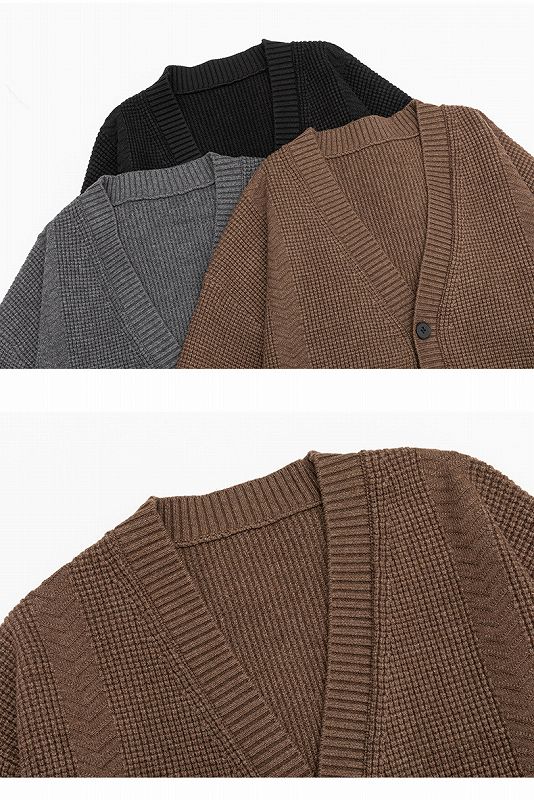 30代メンズファッション ニット編み メンズカーディガン  