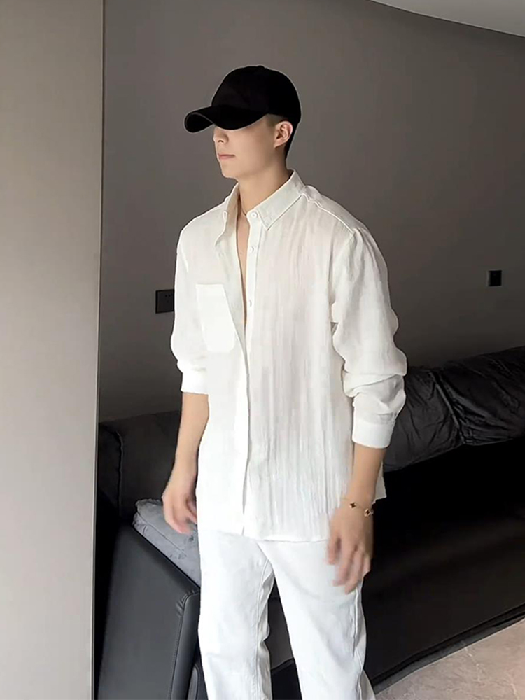 30代メンズファッション ミニマリスト リネンシャツ