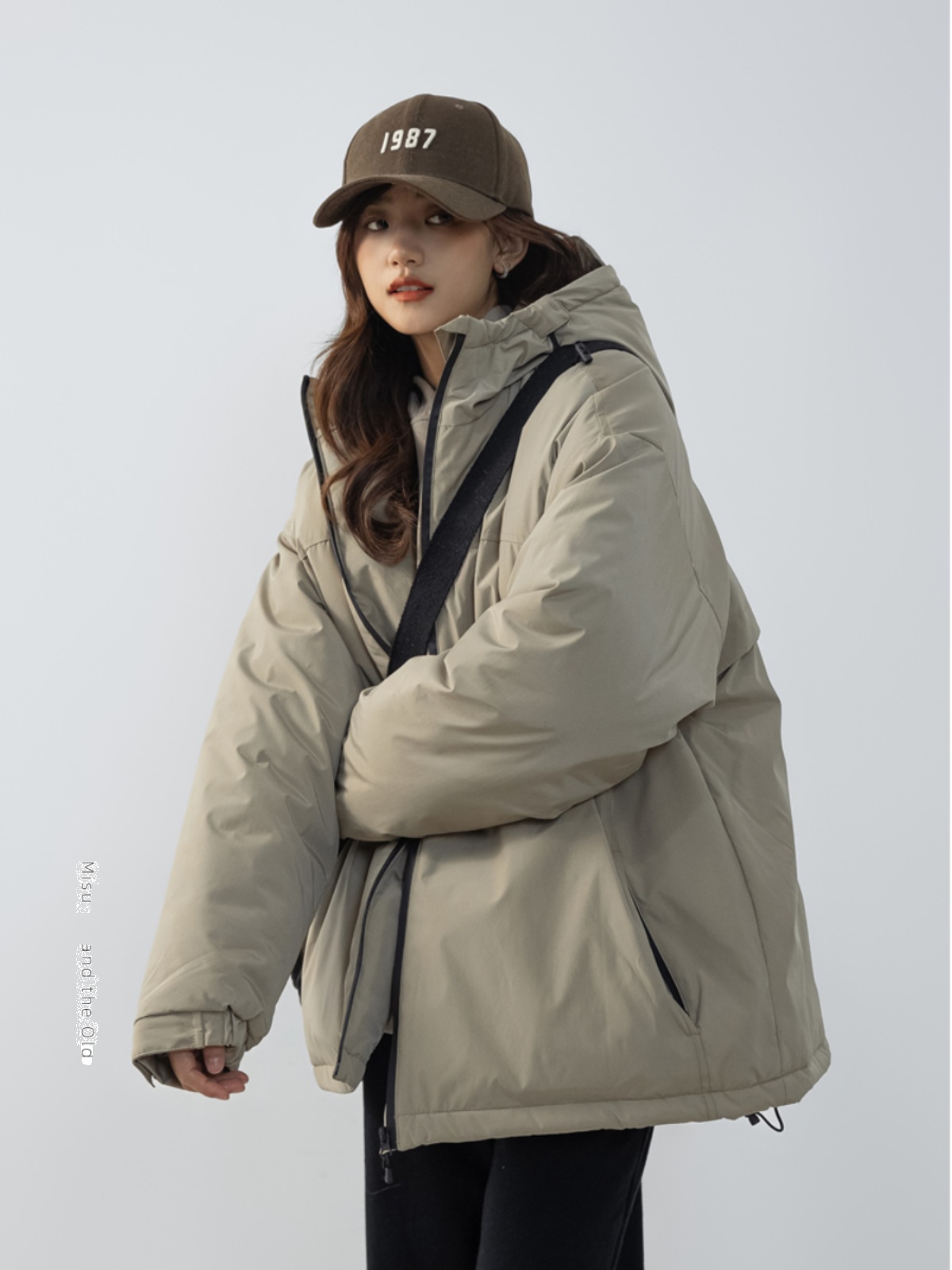 30代メンズファッション ボリュームシルエット中綿フードジャケット