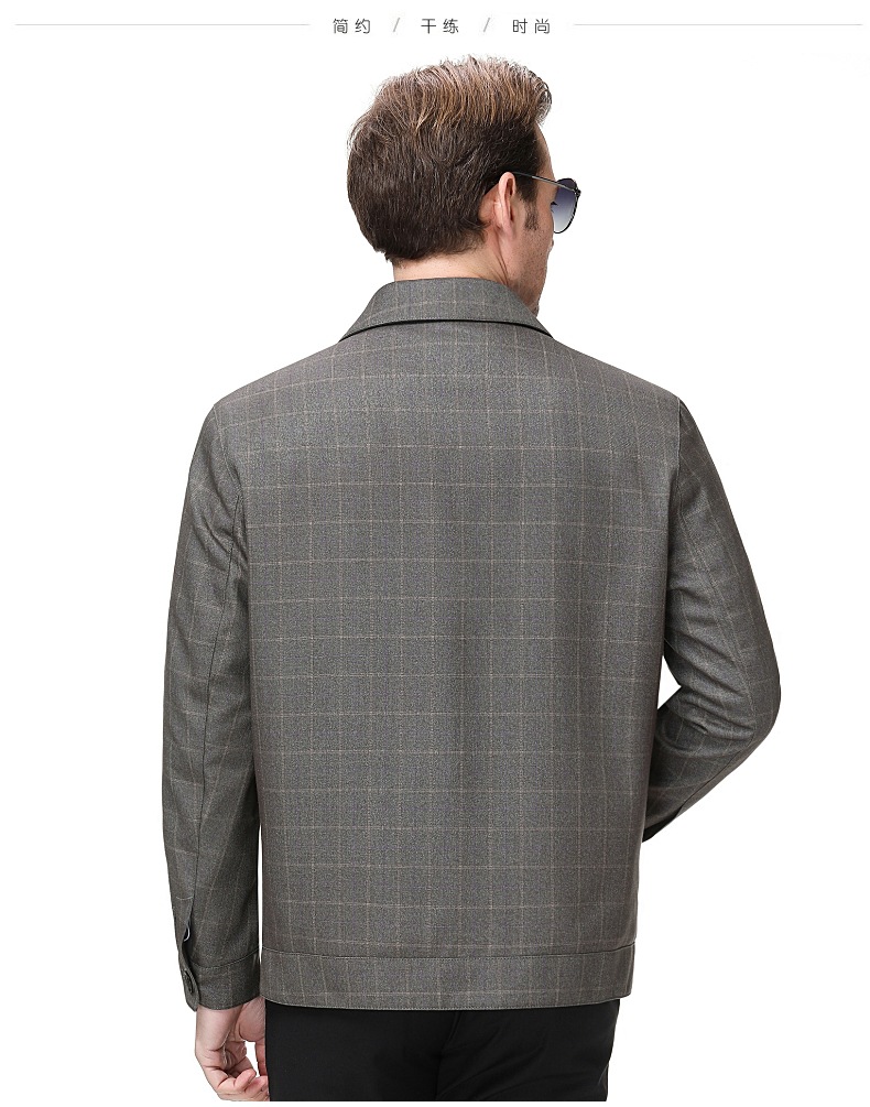 30代メンズファッション 襟付きジップアップビジネスジャケット