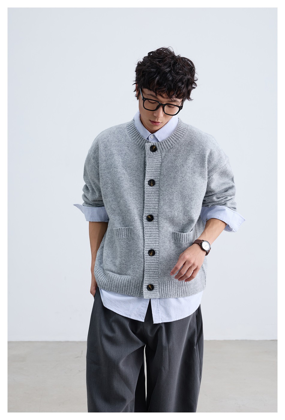 30代メンズファッション 秋冬新作ニットカーディガン全２色大人メンズ