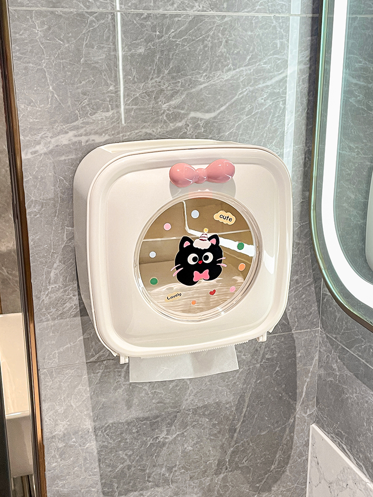 トイレ収納 猫ちゃん防水トイレットペーパーケース