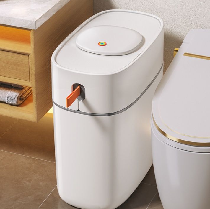 トイレ収納 隠しフタ付き便利サニタリーボックス