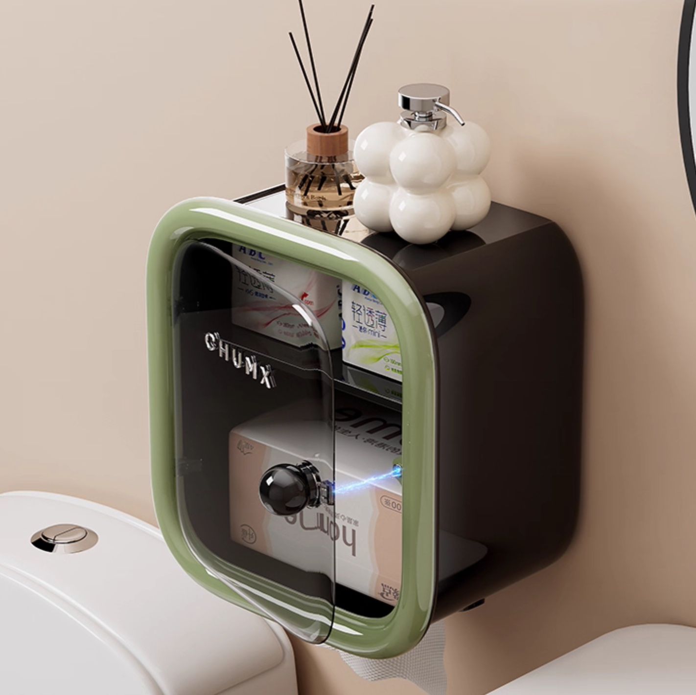 トイレ収納 レトロボックス トイレットペーパー収納