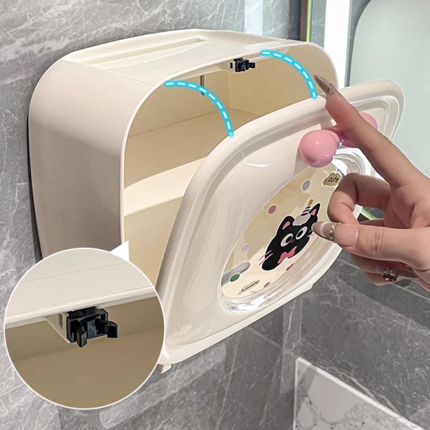 トイレ収納 猫ちゃん防水トイレットペーパーケース