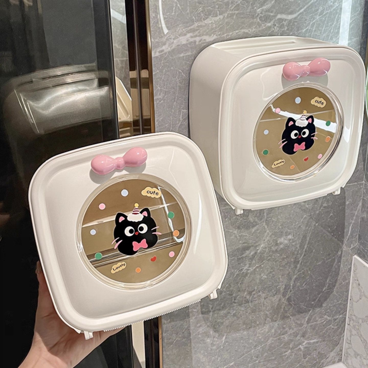 トイレ収納 猫ちゃん防水トイレットペーパーケース