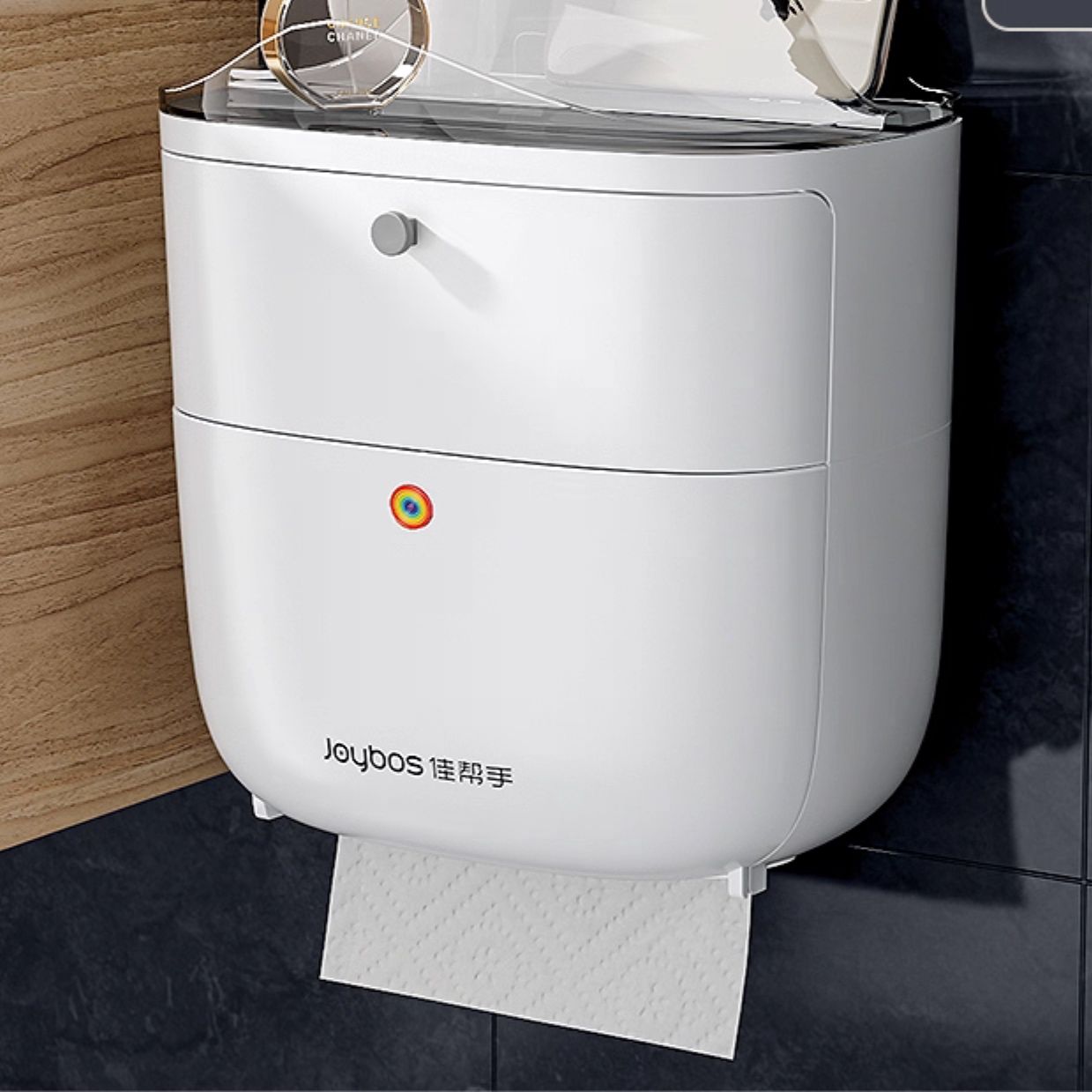 トイレ収納 多機能トレイ付きトイレットペーパーホルダー