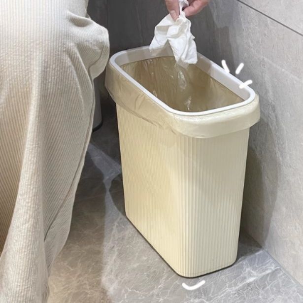トイレ収納 縦型リブ加工スリム清潔ごみ箱