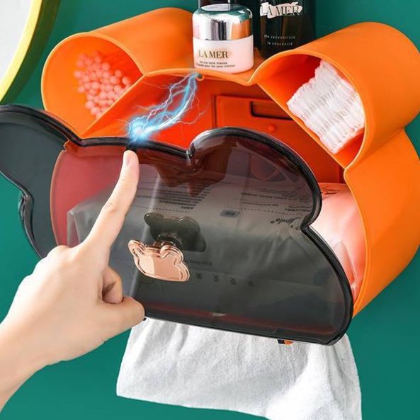 トイレ収納 くま型磁気吸着多機能ハンドペーパーケース