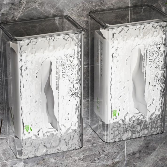 トイレ収納 壁掛け式透明ハンドペーパーケース収納棚