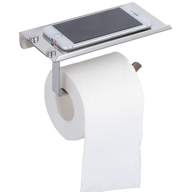 トイレ収納 壁掛け式紙巻器付き小物置き棚