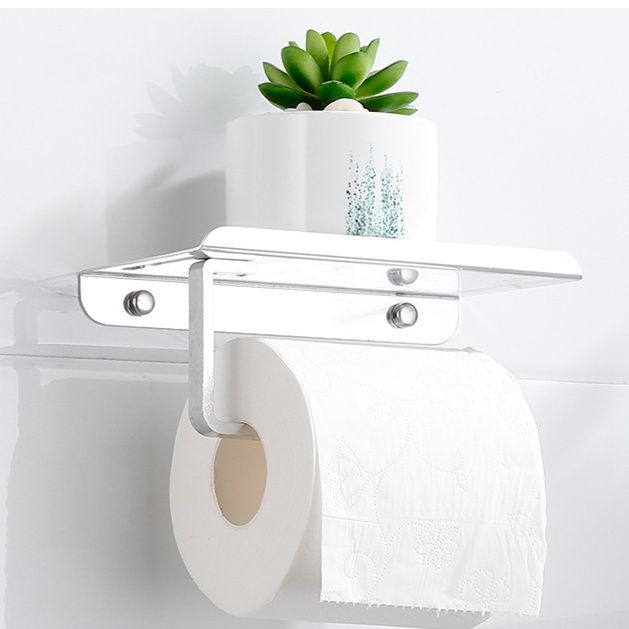 トイレ収納 壁掛け式紙巻器付き小物置き棚