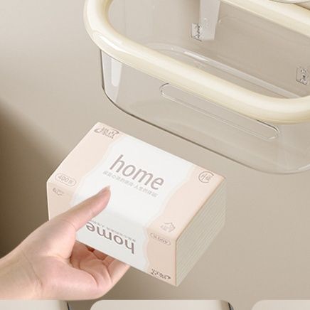 トイレ収納 吸盤式壁掛け多機能収納棚付きペーパーホルダー