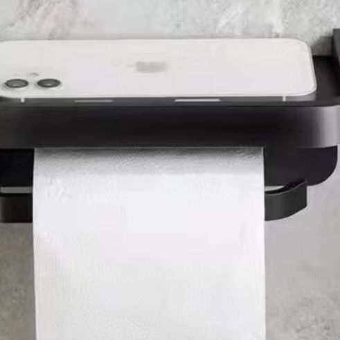 トイレ収納 壁掛け式トイレットペーパーホルダー付き収納棚