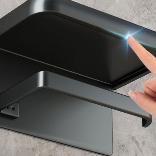 トイレ収納 壁掛け式トイレットペーパーホルダー付き収納棚