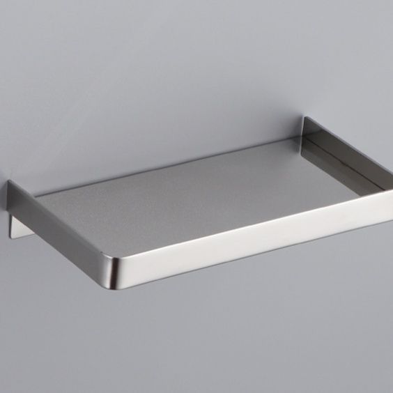 トイレ収納 壁掛け式ステンレス製浅型トレイ棚