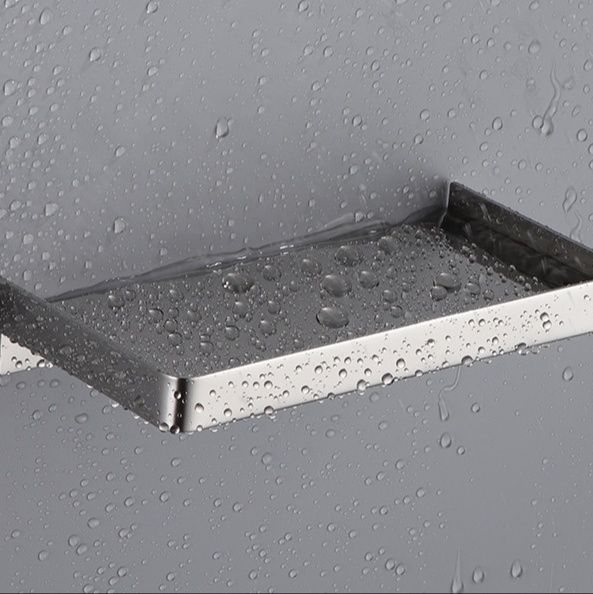 トイレ収納 壁掛け式ステンレス製浅型トレイ棚