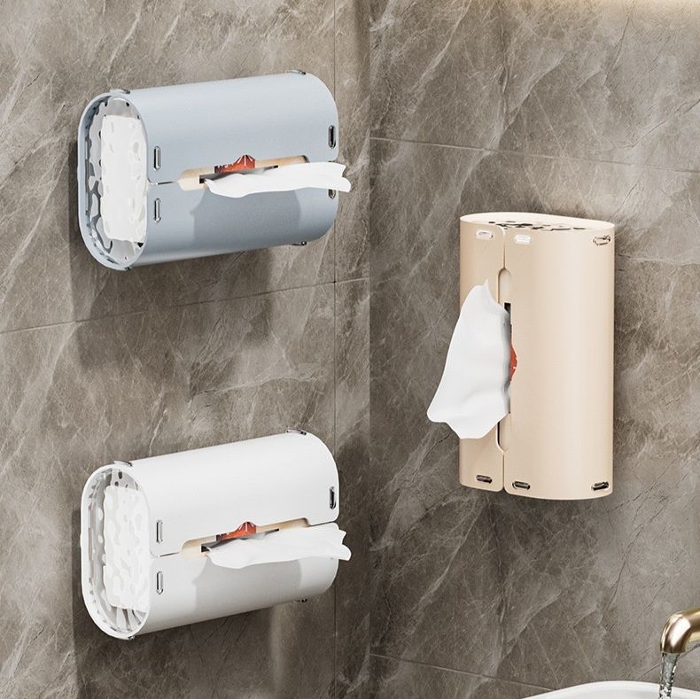 トイレ収納 縦横両用吸着式壁掛けハンドペーパーケース