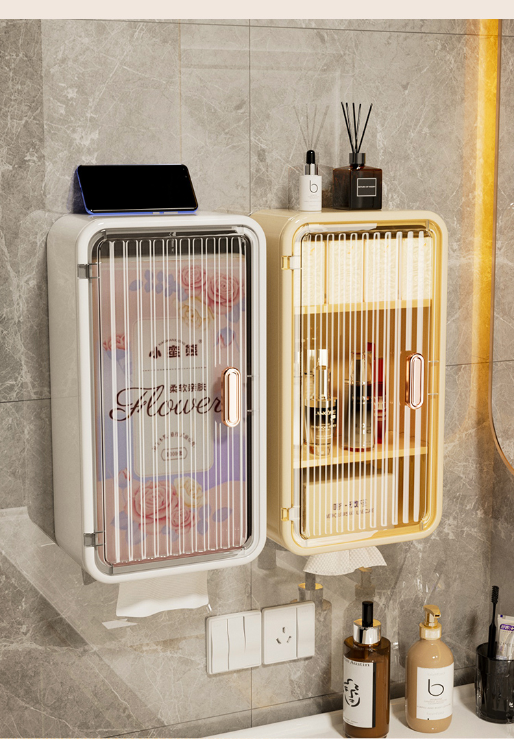 トイレ収納 レトロ冷蔵庫風トイレットペーパー収納
