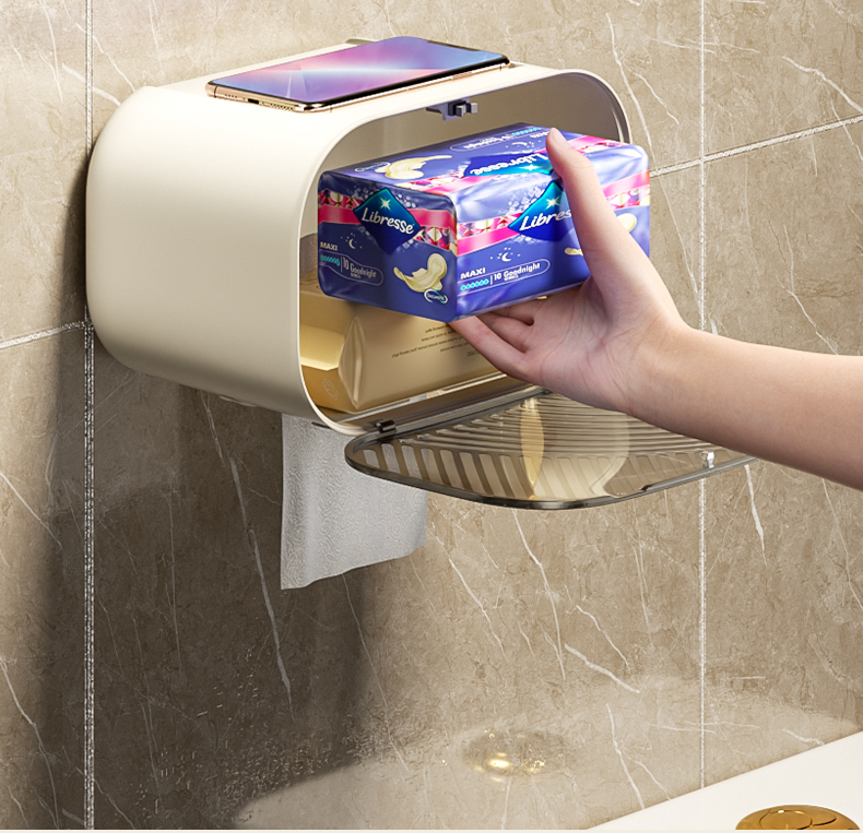 トイレ収納 多機能壁掛けトイレットペーパーホルダー