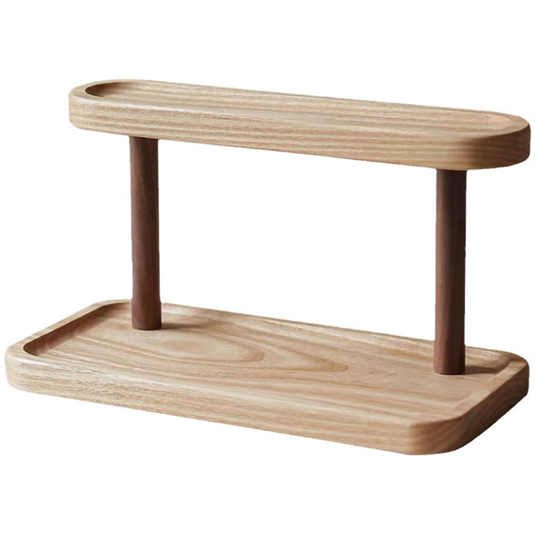 天然木製二段収納棚 多機能小物整理棚 トイレ収納対応