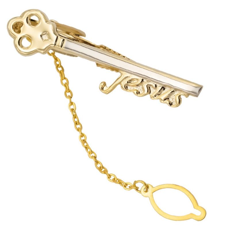 ネクタイピン 装飾的な鍵型ネクタイピン
