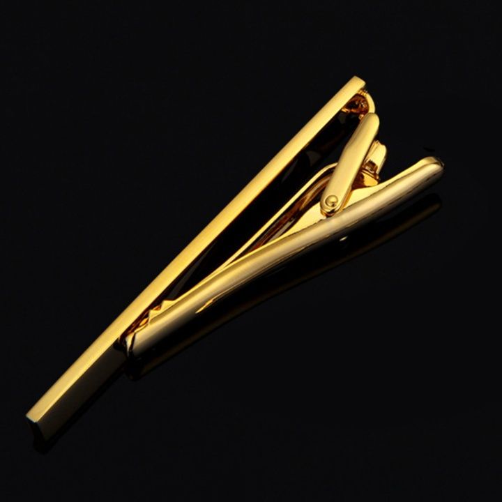 ネクタイピン 高級金属製シンプル長方形ネクタイピン