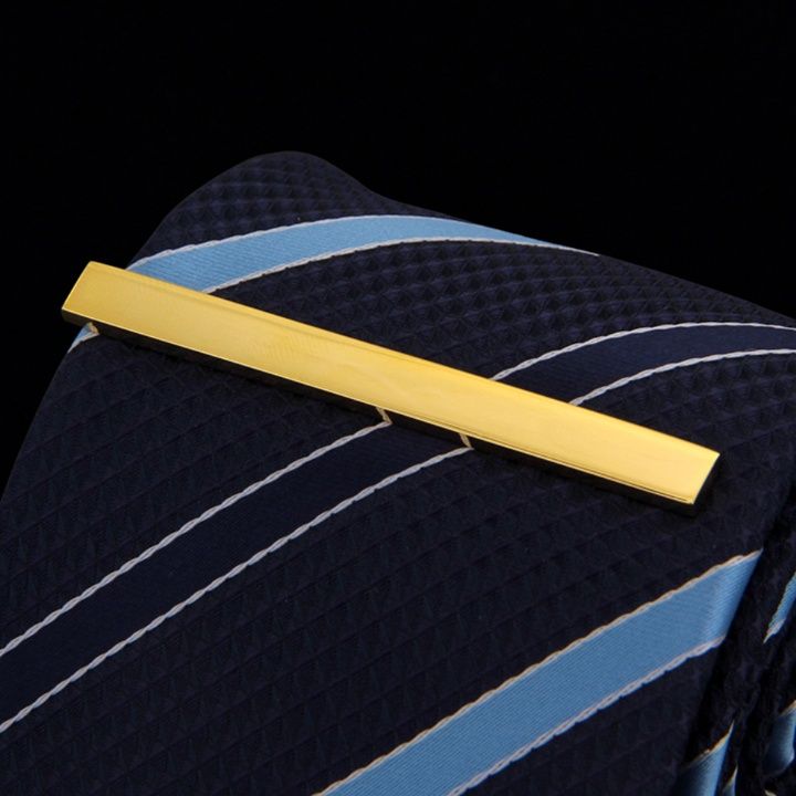 ネクタイピン 高級金属製シンプル長方形ネクタイピン