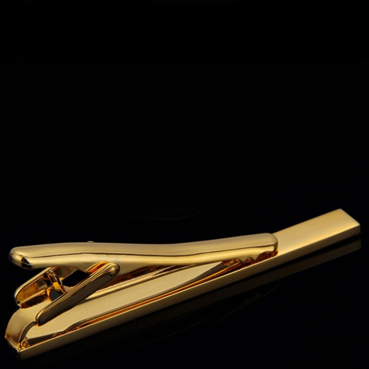 ネクタイピン 高級金属製シンプル長方形ネクタイピン