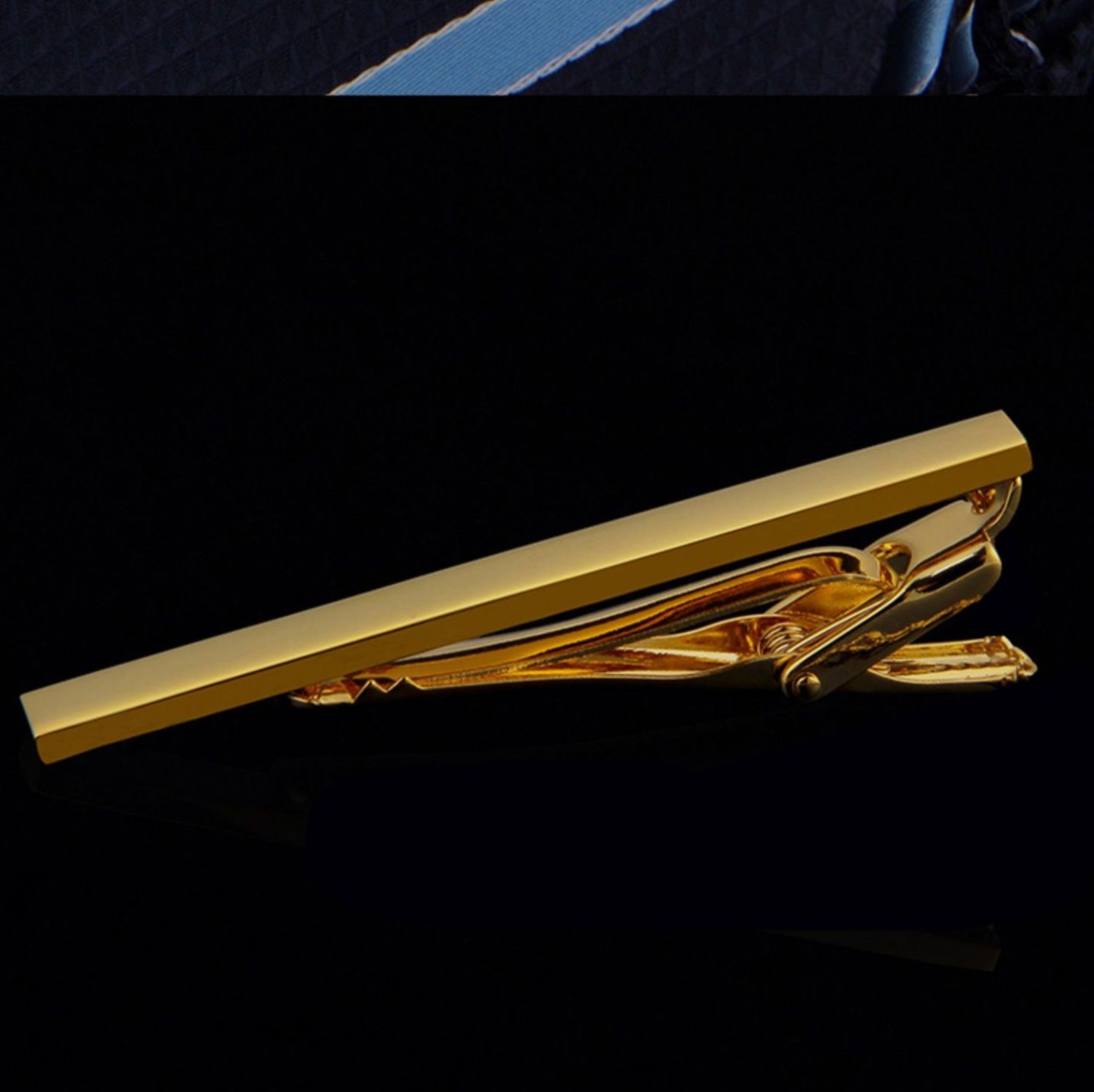 ネクタイピン 高級金属製シンプル長方形ネクタイピン