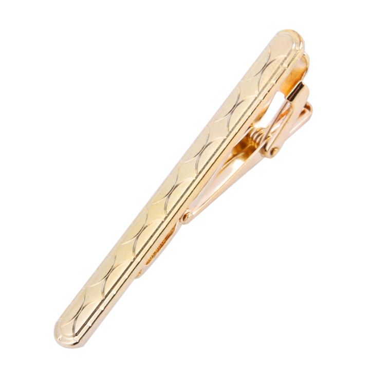 ネクタイピン 斜線彫刻模様入り高級ネクタイピン