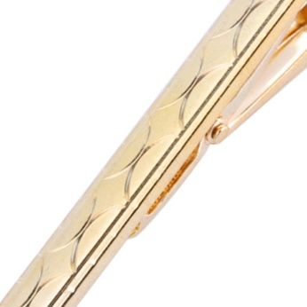 ネクタイピン 斜線彫刻模様入り高級ネクタイピン