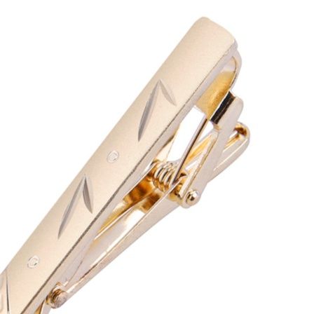 ネクタイピン 斜線模様彫刻入り金製ネクタイピン