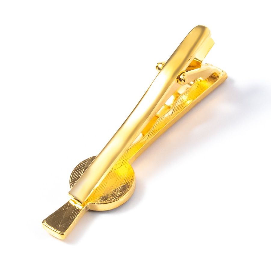 ネクタイピン 高級時計付き装飾石入りネクタイピン