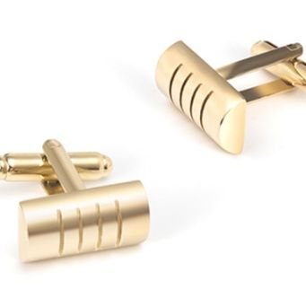 ネクタイピン 横縞装飾ネクタイピンとカフスボタンセット