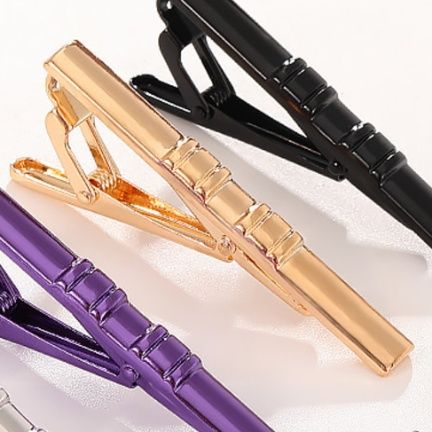 ネクタイピン 高級三段装飾金属製ネクタイピン