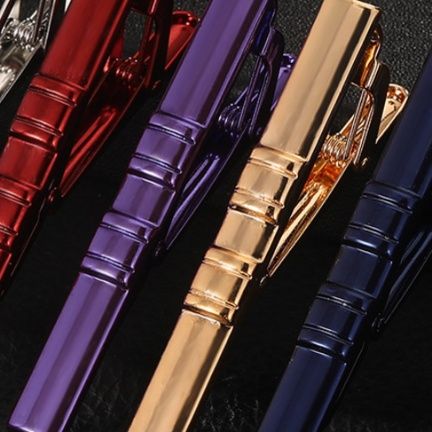 ネクタイピン 高級三段装飾金属製ネクタイピン