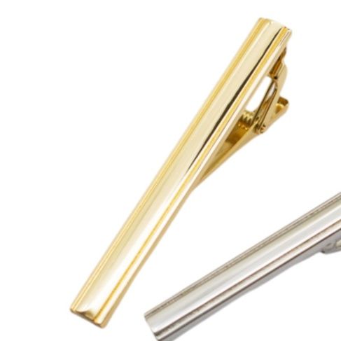 ネクタイピン 縦筋デザイン金製ネクタイピン