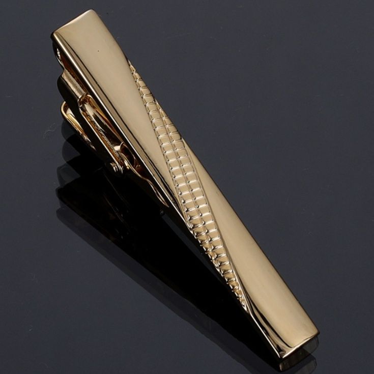 ネクタイピン 高級金属格子模様ネクタイピンセット