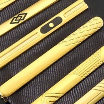 ネクタイピン 格子模様彫刻入り上質金製ネクタイピン