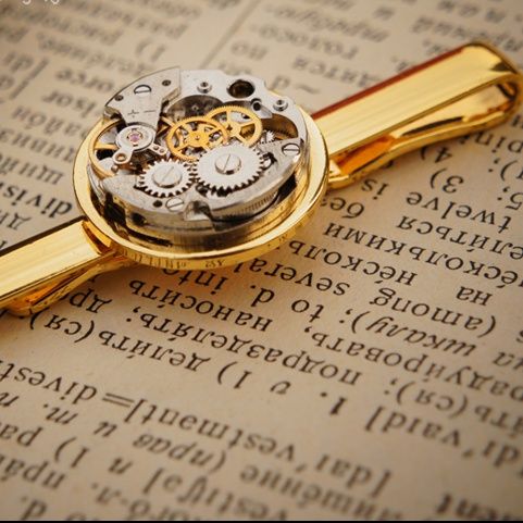 ネクタイピン 精密機械式歯車デザイン円形ネクタイピン