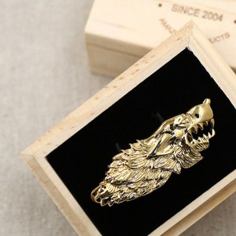 ネクタイピン 龍頭装飾立体彫刻ネクタイピン