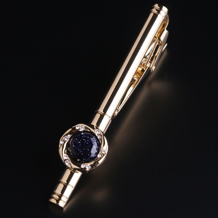 ネクタイピン 星空石付き高級ネクタイピン