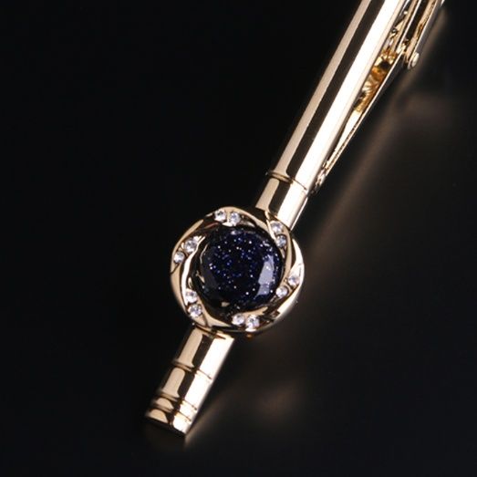 ネクタイピン 星空石付き高級ネクタイピン