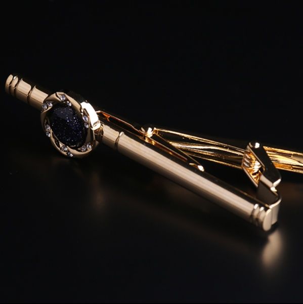 ネクタイピン 星空石付き高級ネクタイピン