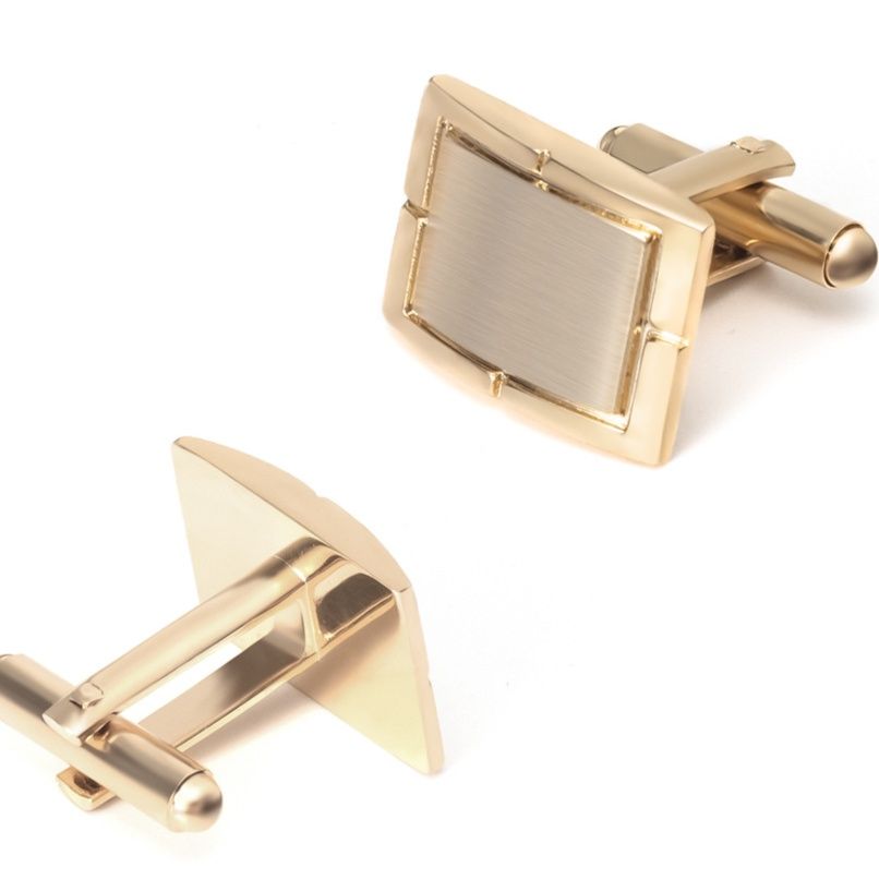 ネクタイピン 高級二重枠長方形ネクタイピン袖口ボタン三点組